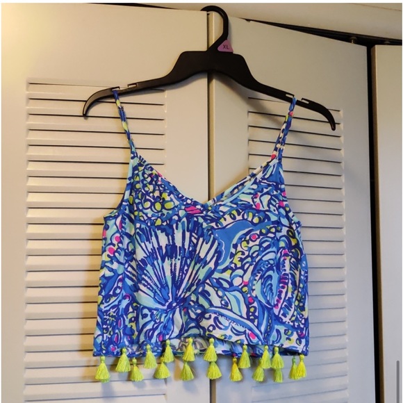 Lilly Pulitzer Ramona Crop Top Set Brilliant Blue 00 - Picture 2 of 5